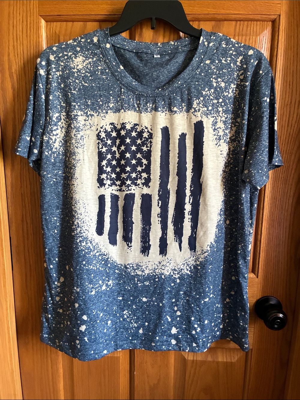 Amazon Blue and White Splatter Short Sleeve Flag Tee